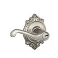thumbnail image 4 of Schlage F51A Flair 605 BRK Brookshire Deco Rose Entry Door Lock Bright Brass, 4 of 4