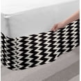 thumbnail image 2 of Abstract Bed Skirt, Continuous and Classic Geometric Design of Vertical Zigzags Composition, Elastic Bedskirt Dust Ruffle Wrap Around for Bedding Decor, 4 Sizes, Dark Grey Eggshell, by Ambesonne, 2 of 2