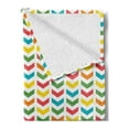 thumbnail image 2 of Arrow Soft Flannel Fleece Blanket, Illustration of Colorful Repetitive Arrows Pointing Downwards on a Plain Background, Cozy Plush for Indoor and Outdoor Use, 50" x 60", Multicolor, by Ambesonne, 2 of 5