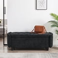 thumbnail image 6 of Furniliving 46.5" Chenille Storage Bench, Button-Tufted Upholstered Ottoman with Hidden Storage, End of Bed Bench for Bedroom Entryway Living Room, Black, 6 of 12