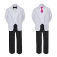 thumbnail image 2 of 5-7pc Formal Black White Suit Set Fuchsia Bow Necktie Vest Boy Baby Sm-20 Teen, 2 of 3