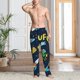 thumbnail image 2 of Balery Funny Spaceships Pantalones de pijama para hombre, pijama ultraligero, pantalón de descanso-Large, 2 of 6