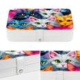 thumbnail image 4 of Cat Pu Leather Travel Organizer with Removable Compartment, Portable Earring Organizer, Bracelet Holder, Display Case, 4 of 6