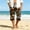 Y7-Brown, variant on Nokdvo 3/4 Capri Pants for Mens Drawstring Hawaii Beach Pants Elastic Waist Wide Leg Joggers Pockets Baggy Summer Loose Fit Breathable Summer Pant,Deep Green XL