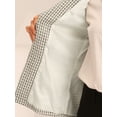 thumbnail image 5 of INSPIRE CHIC Women's Plaid Tweed Lapel Open Front Sleeveless Blazer Vest Jacket with Pocket M White, 5 of 6