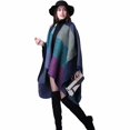 thumbnail image 1 of Châles en Coton et Lin Easy-life, Poncho Cape à Carreaux, Manteau Ouvert, Couverture, 1 of 6