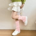 thumbnail image 2 of LNWUY Girls's Woolen Warm Knitted Socks Yoga Leggings Over the Knee Socks Stockings Winter Heap Socks Foot Warmers Pink Free Size, 2 of 9