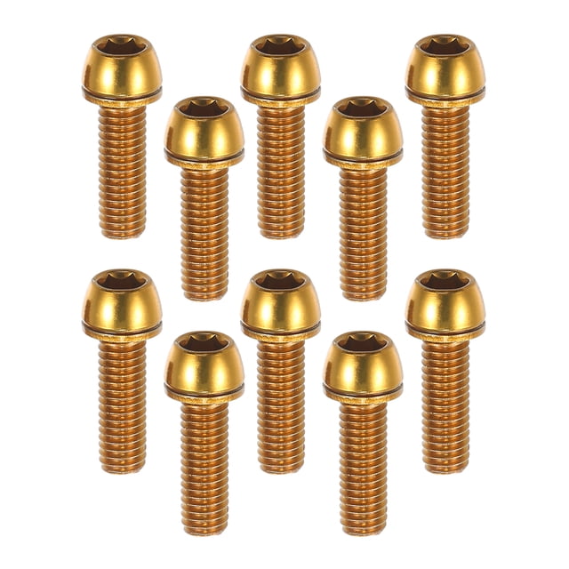 Ofertas Únicas 10 Pcs Tornillos Cónicos para MTB Bicicleta Stem M6x20mm Tornillos de Cabeza de Casquillo de Acero Color Dorado