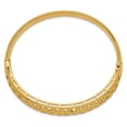 thumbnail image 5 of Auriga Fine Jewelry 14K Yellow Gold Fancy Weave Hinged Bangle 7 inch for Women, 5 of 5