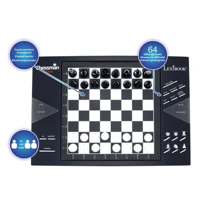 Lexibook ChessMan Elite Electronic Chess Game, Black/White