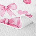 thumbnail image 5 of Erosebridal Pink Bow Cherry Twin Quilt Set,Cute Heart Print Twin Coverlet Set For Girls,2 Pieces, 5 of 7