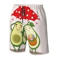 thumbnail image 4 of Logiee Avocado Lovers Wearing Umbrella Print Mens Swim Trunks Quick Dry Board Shorts,Breathable Hawaii Beach Shorts Swimwear Bathing Suits-3X-Large, 4 of 6