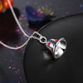thumbnail image 5 of Brass Enamel Pendant Necklace Christmas Bell Silver 17.7" P23, 5 of 7