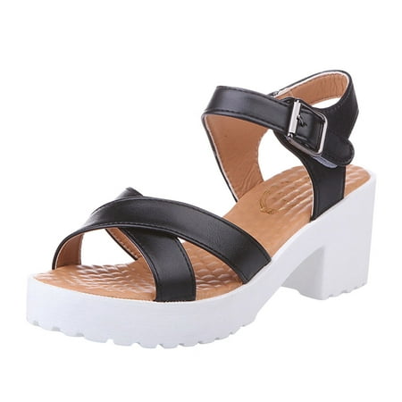 

TOYFUNNY Vintage Womens Platform Platform Chunky Heel Roman Sandals
