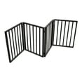 thumbnail image 2 of Portable Pet Gate Dog Gate for Doorways Stairs or House, Arc Wooden Lightweight Barrier Fence, 24"H 4 Panels Step Over Fence Dog Gate (Dark Brown), 2 of 8