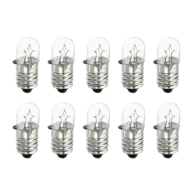 E10 Tornillo Base Miniatura Bombillas 24V/3W Cálida Amarillo Luz Mini Lámparas con Caja, 1 Juego/10 Paquete