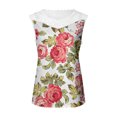 thumbnail image 4 of Camiseta sin mangas de encaje con estampado de mujer Camiseta sin mangas de empalme de cuello redondo Camiseta ligera y cómoda delgada OAVQHLG3B Store lin121212, 4 of 5