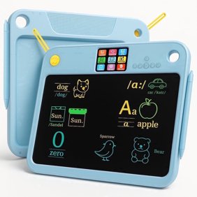 LCD Writing Tablet for Kids 5-7 ，16 Inch Dual-Screen Pad with 9 Learning Themes,  Rechargeable Erasable Board Extra Stylus Lock Switch for Home School