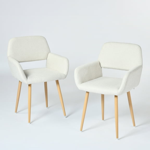 Homy Casa Set of 2 Armchairs Accent Chair Ideal for Bedroom, Living Room, or Dressing Table, Beige