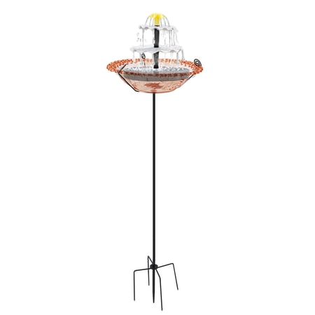 Ground Stake Solar Bird Feeder with 4W Panel Outdoor Garden Decoration for Backyard Birds