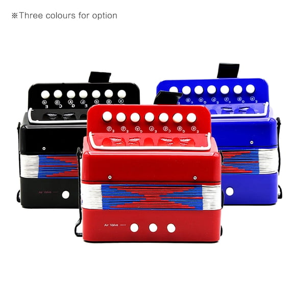 NFTIGB Kids Children 7-Key 2 Bass Mini Small Accordion Educational Musical Instrument Rhythm Band Toy (7.09 inches / 18 cm)