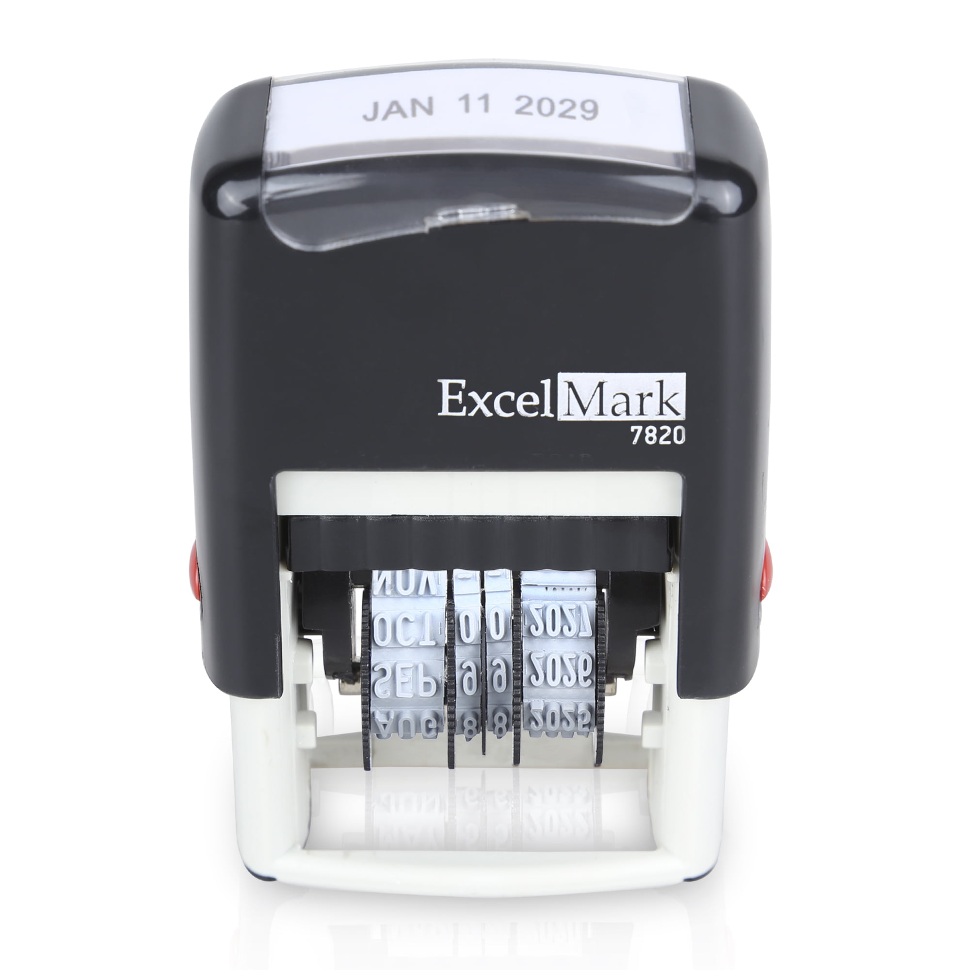 ExcelMark Self Inking Date Stamp S161Compact Size Black Ink DUE BY 