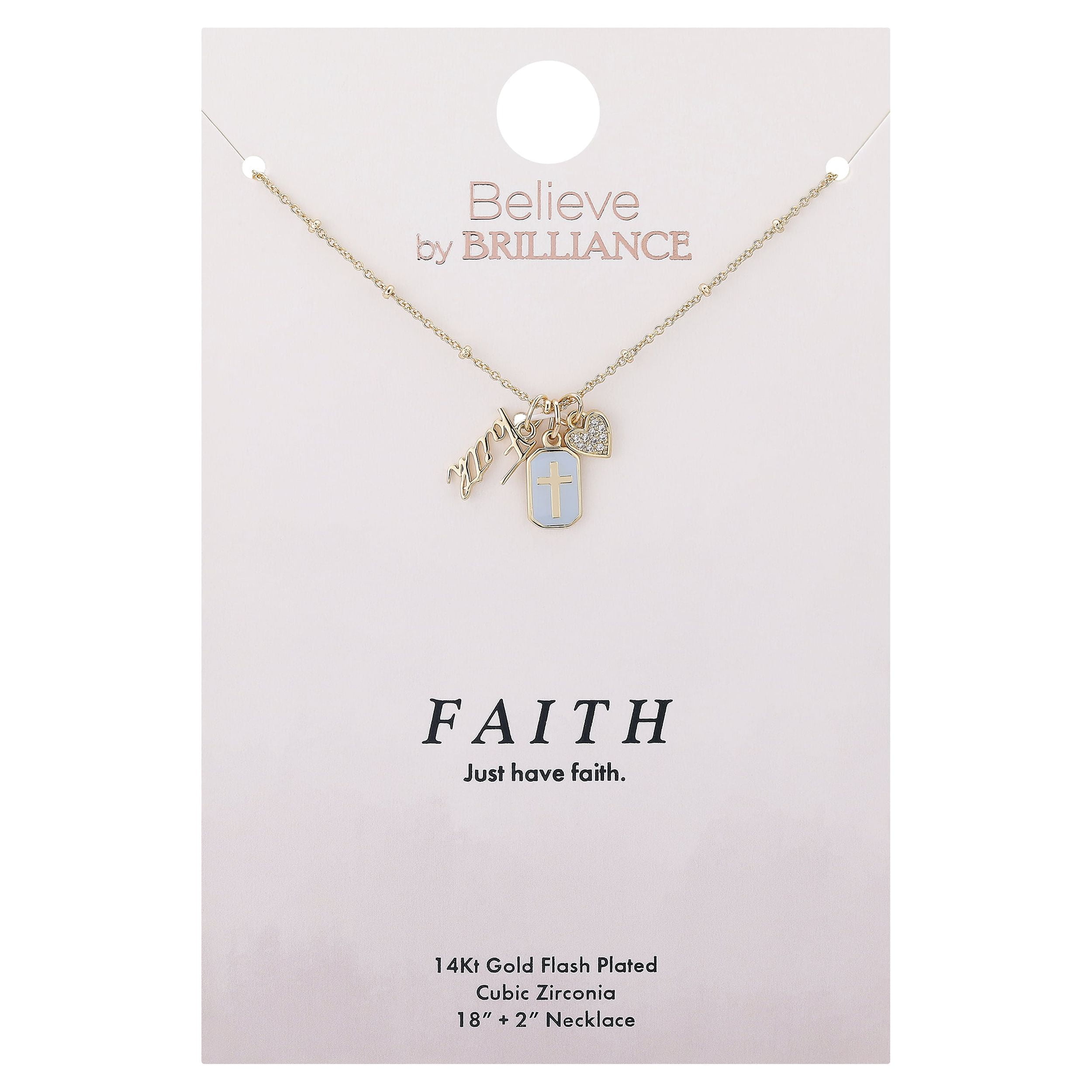 Believe by Brilliance Womens 14Kt Gold Flash Plated Cubic Zi