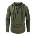 thumbnail image 2 of LUOGENLI Chandails à Capuche pour Hommes Coton Hommes Printemps et Automne Mode Décontractée Uni à Lacets à Capuche Manches Longues Chandail Chandails à Capuche et Chandails pour Hommes Vert Taille TG, 2 of 7