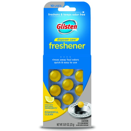Glisten Garbage Disposer Care Freshener, Lemon Scent, 10