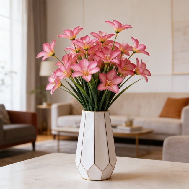 Artificial Flower Bouquet Daffodils Lilies Faux Floral Arrangements And Faux Greenerys For Indoor Outdoor Wedding Decor