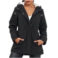 thumbnail image 1 of FAIWAD Women's Winter Hooded Puffer Jacket Mid Length Warm Plus Size Zip Adjustable Drawstring Down Jacket, 1 of 6