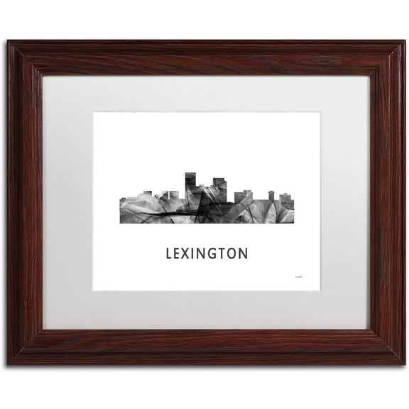 Trademark Fine Art 'Lexington Kentucky Skyline WB-BW' Canvas Art by Marlene Watson, White Matte, Wood Frame