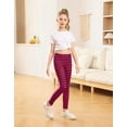 thumbnail image 2 of HDE Girl's Leggings Holiday Stretchy Full Ankle Length Striped Tights Pink and Black Stripes - XS, 2 of 6