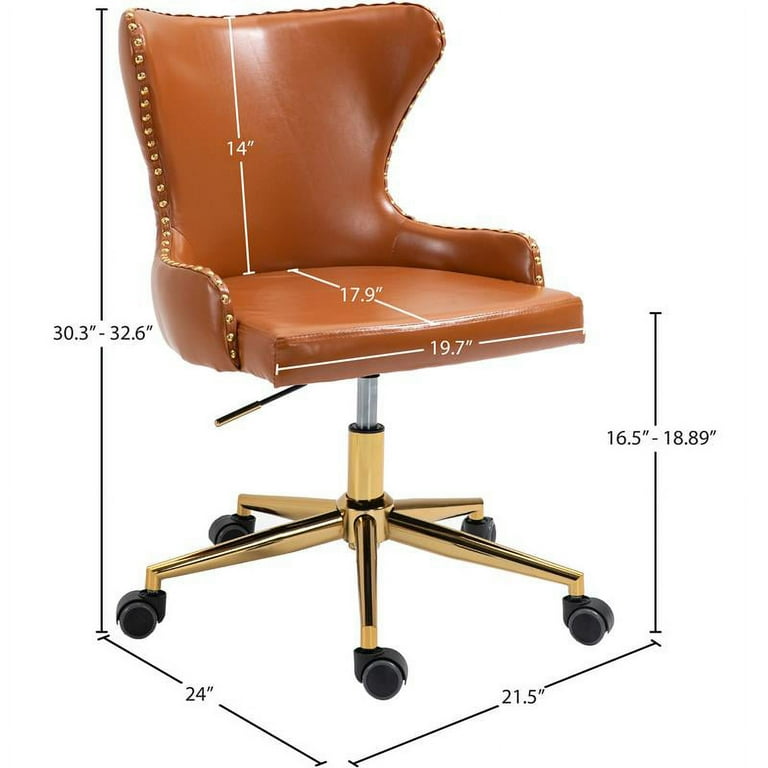 Cognac leather online office chair
