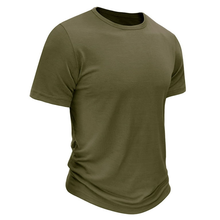 Basic Muscle Tee for Men Gym Workout Crewneck T Shirt Summer