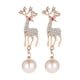 thumbnail image 3 of Pendientes de alce navideño, joyería con dijes, pendientes colgantes, pendientes de temperamento, gota Dorado, 3 of 9