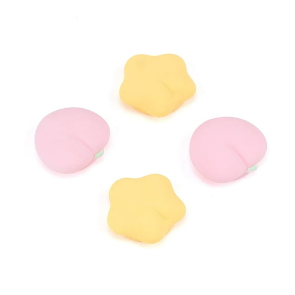 GeekShare Nintendo Switch Thumb Grips, Soft Silicone Joystick Caps for Nintendo Switch/OLED/Lite, 4PCS- Peach & Star