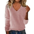 thumbnail image 1 of Women's Pullover Sweater European And American Solid Color Loose Ladies Sweater Spring And Autumn One Word Shoulder Exposed Shoulder Hood Sweater Features:, Women's Pullover Sweater XXXXXL, 1 of 3