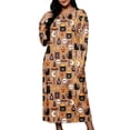 thumbnail image 2 of SELONE Halloween Nightgowns for Women Plus Size Nightshirts Pumpkin Skeleton Long Sleeve Maxi Dress Vacation Homewear, 2 of 8