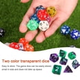 thumbnail image 3 of thinsony 1 Set Polyhedral Dice Double Color Acrylic Toys Interesting Role Playing Games Craps Entertainment Accessory for Math Teaching Clean green purple, 3 of 6