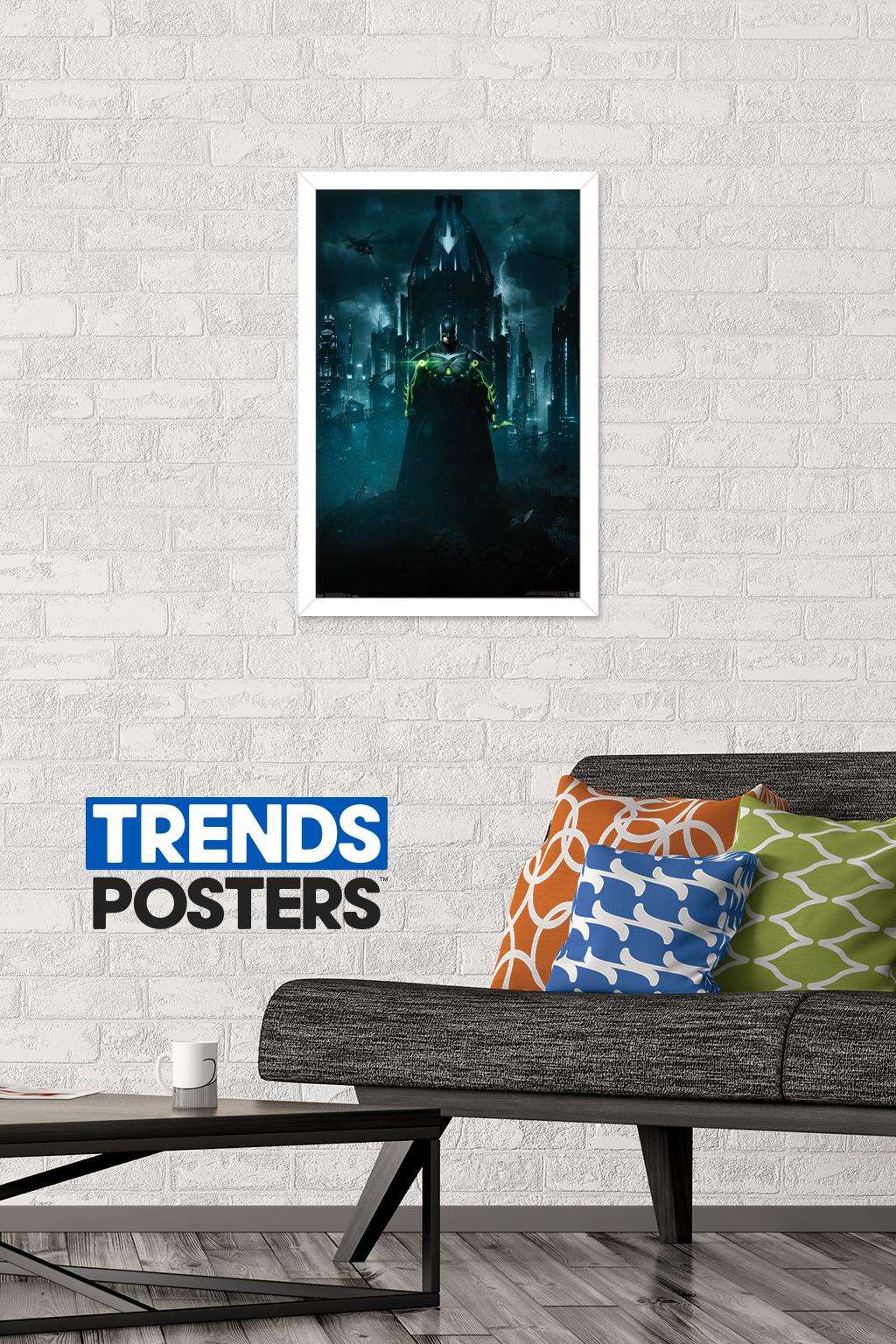 DC Comics Video Game - Injustice: Gods Among Us 2 - Batman Key Art Wall Poster, 14.725" x 22.375", Framed