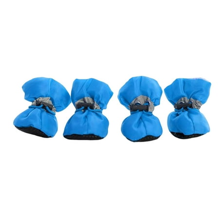 

4Pcs Dog Boots Pet Dog Shoes Cover Reflective Lightweight for Running Hiking 4 Blue 5cmx4cm