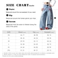 thumbnail image 4 of Mrmall Women's Side Rose Floral Embroidered Wide‑Leg Denim Pants Loose Floor‑Length Baggy Jeans, 4 of 6