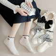 thumbnail image 2 of Polka Dot Ruffle Low Ankle Socks for Women Cute Thin No Show Socks Lightweight Pastal Color Soft Sock 5/6 Pairs, 2 of 7