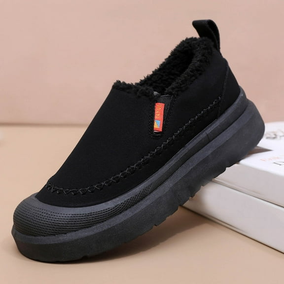 Busydd Snow Boots for Women Warm Comfy Round Toe Womens Winter Boots Casual Soft Slip on Shoes Women 6.5