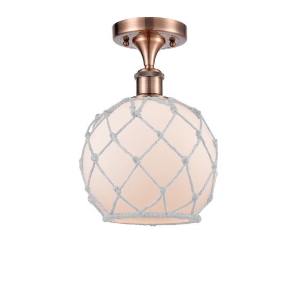 Innovations Lighting 516 Farmhouse Rope Farmhouse Rope 8" Wide Semi-Flush Ceiling Fixture