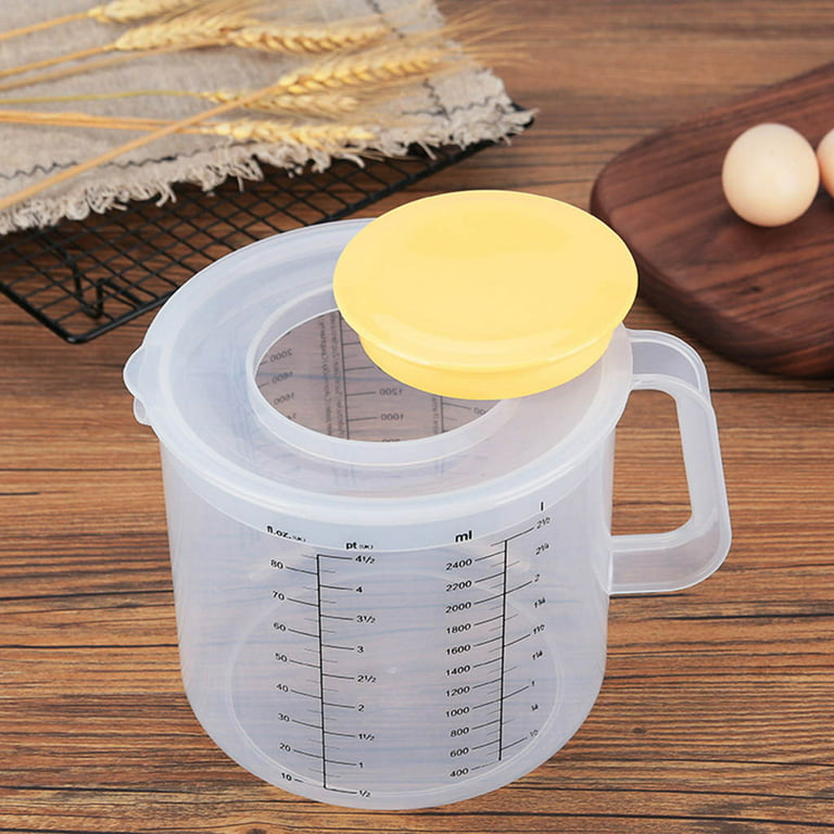 Tebru 500ml/1000ml Clear Plastic Measuring Cups with Lid Kitchen Cooking Baking Accessaries, Baking Measuring Cup, Kitchen Measuring Cup, Size: #