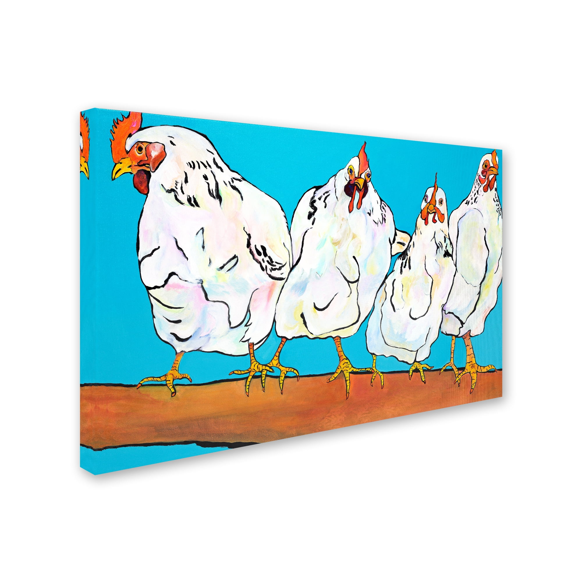 Trademark Fine Art 'Four Clucks' Canvas Art by Pat Saunders-White