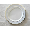 thumbnail image 4 of " OCCASIONS " 50 Plates Pack (25 Guests)-Heavyweight Wedding Party Disposable Plastic Plate Set -(25x10.5'' Dinner + 25x8'' Salad/dessert (Imperial in White/Blue & Gold), 4 of 10