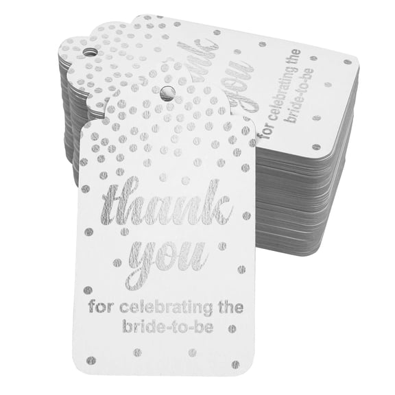 Inkdotpot Pack Of 50 ThankYou For Celebrating The Bride To Be Bridal Shower Favor Paper Tags Craft Real Silver Foil Hang Tags